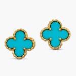 Pair of Turquoise 'Sweet Alhambra' Earrings | 梵克雅寶 | 綠松石 ‘Sweet Alhambra' 耳環