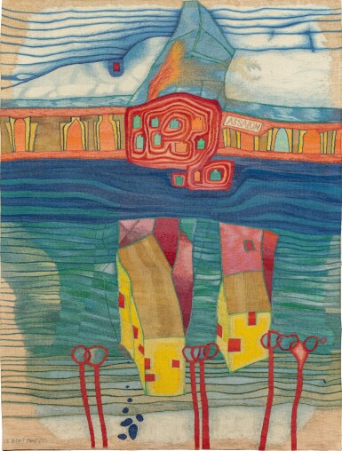 View full screen - View 1 of Lot 130. Unique Tapestry after Fabrik in Indien.