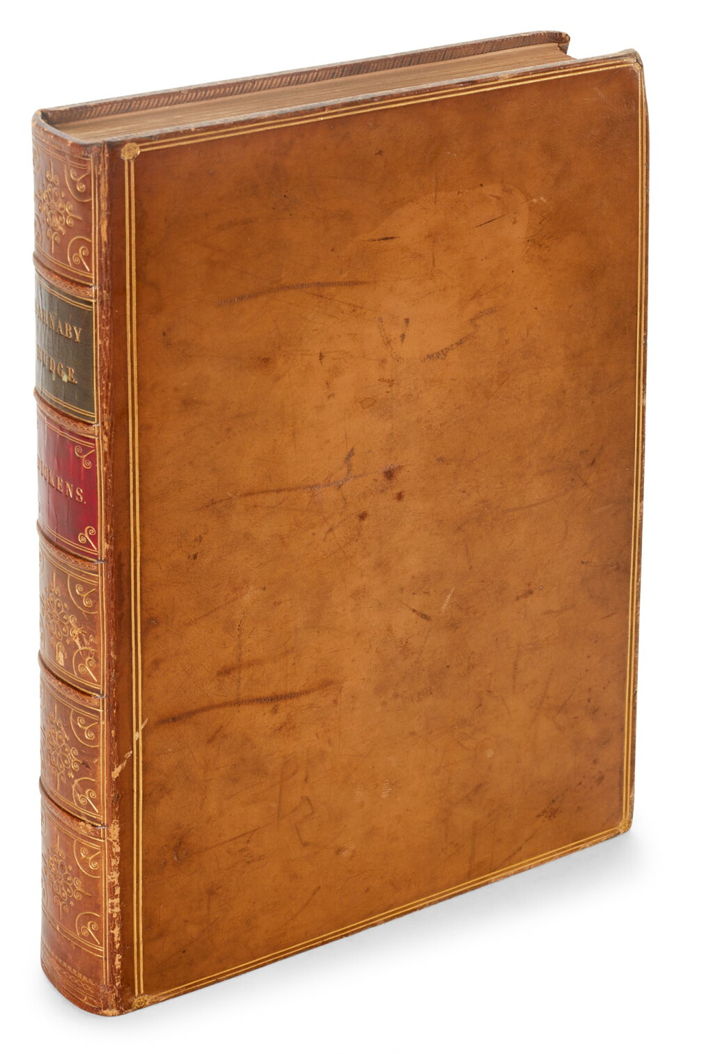 View full screen - View 1 of Lot 74. Dickens, Barnaby Rudge, 1841, first separate edition, presentation copy in presentation binding inscribed to Talfourd.