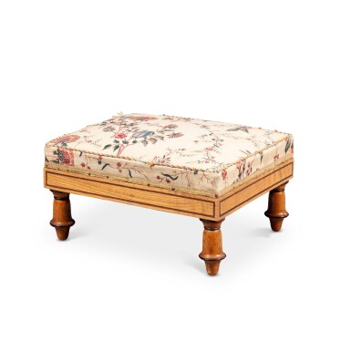 View full screen - View 1 of Lot 625. A Charles X satinwod and amaranth footstool, stamped by Jacob-Desmalter, circa 1824 | Tabouret de pied en citronnier et incrustation d’amarante d’époque Charles X, estampille de Jacob-Desmalter, vers 1824.