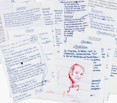 View full screen - View 1 of Lot 114. BBécédaire. 99 ff. Manuscrit autographe, en partie inédit, de l'ouvrage paru quelques mois avant la disparition de la star..