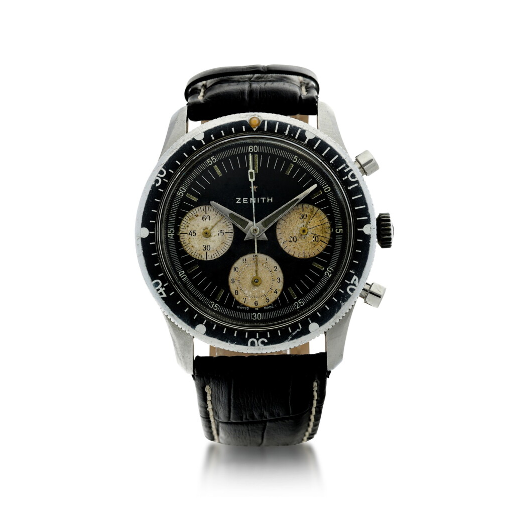 View full screen - View 1 of Lot 81. ZENITH | A STAINLESS STEEL CHRONOGRAPH WRISTWATCH, CIRCA 1970.