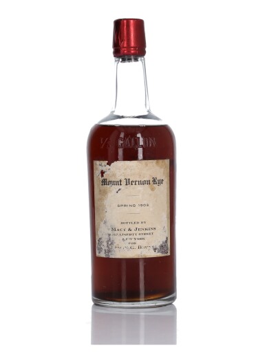 View full screen - View 1 of Lot 139. Mount Vernon Rye (1 Bottle 1/5 Gallon).