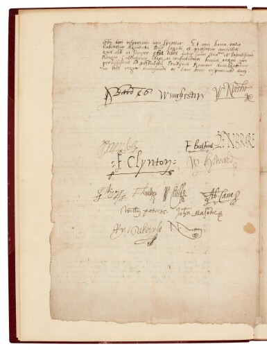 View full screen - View 1 of Lot 36. Queen Elizabeth I--Privy Council | Letter refusing to allow a Papal Nuncio to visit England, 1561.
