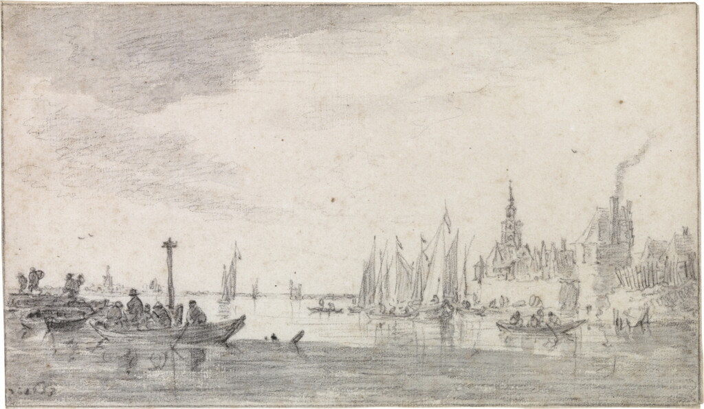 全萤幕检视 - 查看64River view at Dordrecht: the Rietdijks Poort, with the ruins of Huis te Merwede behind的1