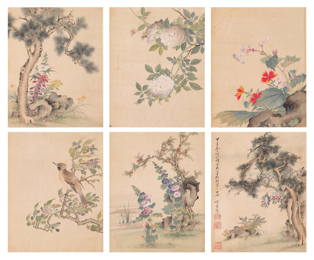 View full screen - View 1 of Lot 2572. 項聖謨(款) 　花鳥 | Attributed to Xiang Shengmo, Birds and Flowers.