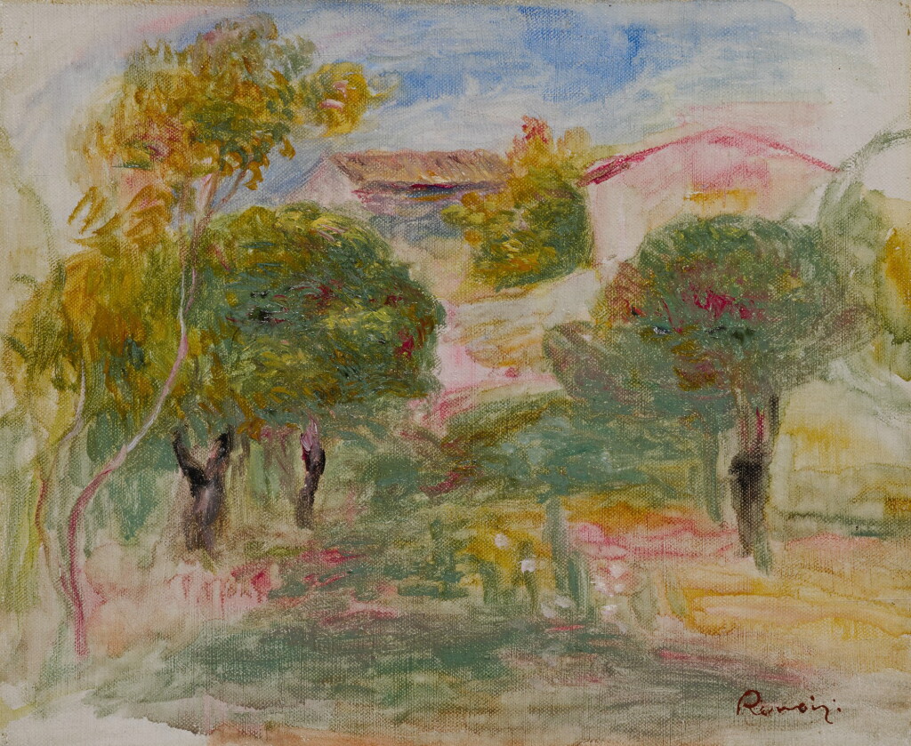 View full screen - View 1 of Lot 89. PIERRE-AUGUSTE RENOIR | ESQUISSE DE VERGER AVEC MAISON.