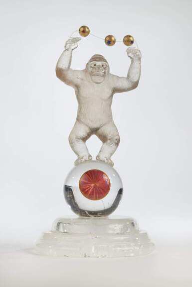 View full screen - View 1 of Lot 41. Smokey Quartz, Diamonds and Gold Ape.