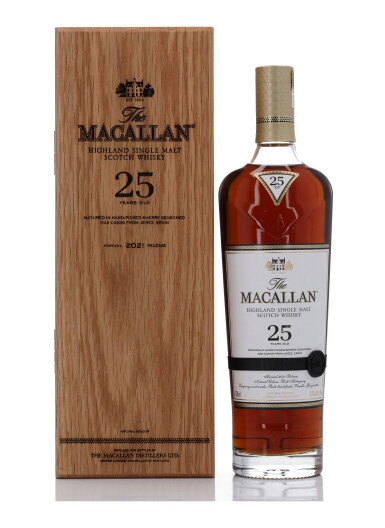 View full screen - View 1 of Lot 38. The Macallan 25 Year Old Sherry Oak 43.0 abv NV (1 Bottle 75cl).