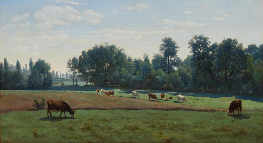View full screen - View 1 of Lot 121. Marcoussis - les vaches au pâturage.