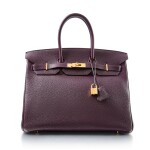 Prune Togo Birkin 35 Gold Hardware, 2007 | 愛馬仕李子色 Togo 小牛皮35公分柏金包,配鍍金金屬件,2007年