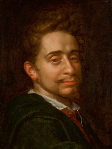 View full screen - View 1 of Lot 35. JOSEPH HEINTZ THE ELDER | Portrait of a young man, bust-length, wearing a dark coat.