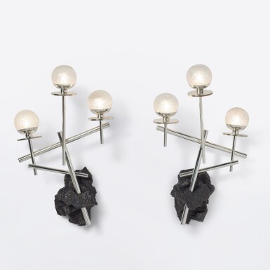View full screen - View of Pair of Prototype "Fireworks" Sconces.
