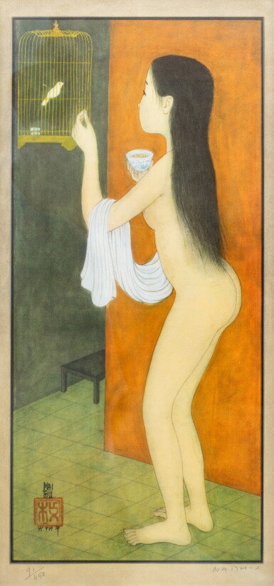 View full screen - View 1 of Lot 34. Mai Trung Thu (1906-1980), La cage dorée | 枚中栨 (1906-1980), 金鳥籠.