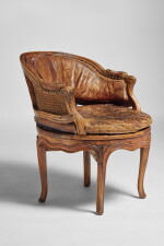 A Louis XV Walnut Fauteuil de Bureau, Probably Lyon, Mid-18th Century
