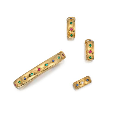 View full screen - View 1 of Lot 268. Gold and Gem-Set Suite of Jewels.