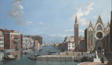 View full screen - View 1 of Lot 244. Venice, the Grand Canal from Santa Maria della Carità, looking towards the Bacino di San Marco.