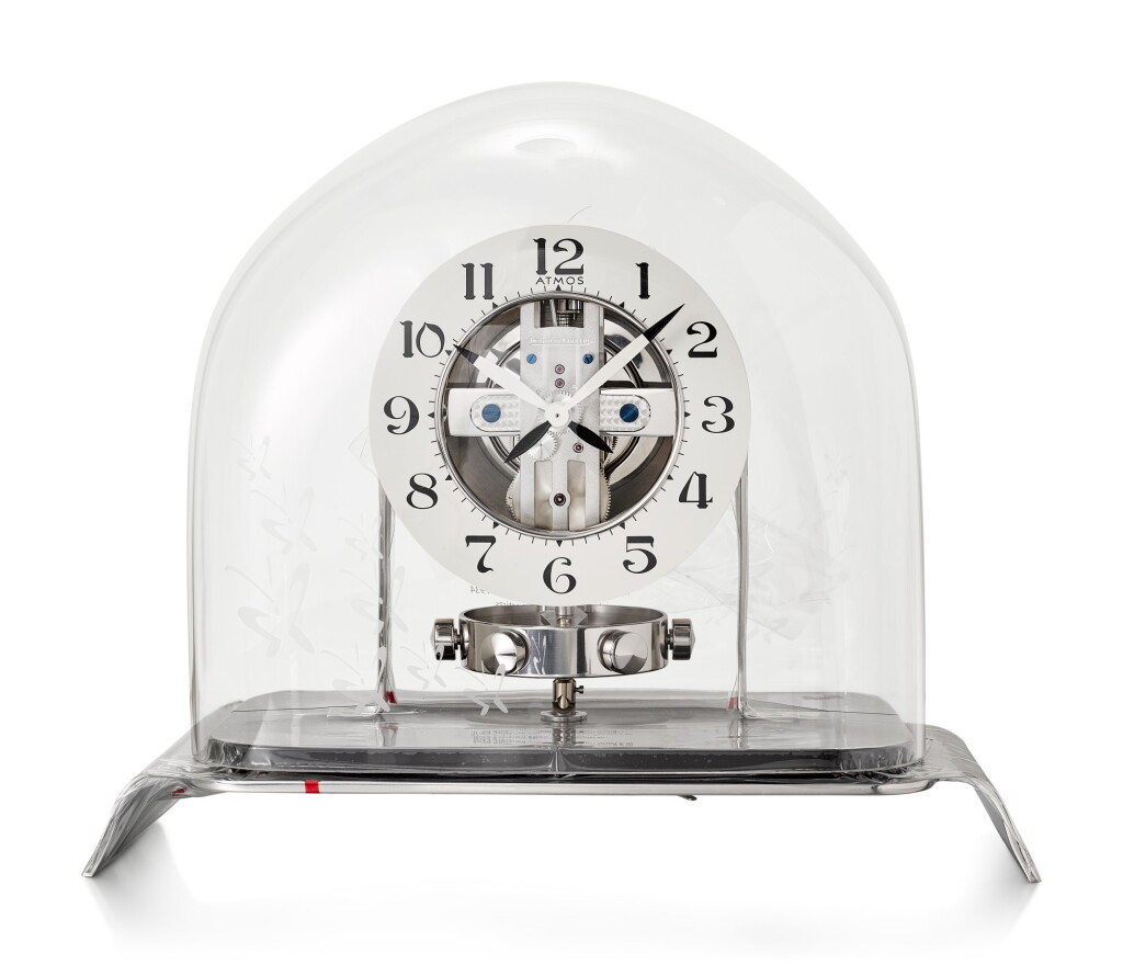 View full screen - View 1 of Lot 195. JAEGER-LECOULTRE | ATMOS RÉÉDITION 1930, REFERENCE 5’175’101, A LIMITED EDITION STAINLESS STEEL ATMOS CLOCK WITH CUSTOMISED GLASS DOME, CIRCA 2012.