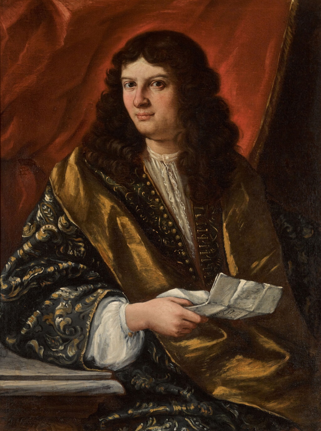 View full screen - View 1 of Lot 39. Portrait of a man, traditionally identified as Giovanni Battista Grassetti (1609–1684).