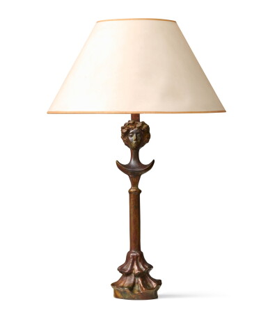 View full screen - View 1 of Lot 46. Tête de femme table lamp.
