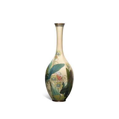 View full screen - View 1 of Lot 51. A pentagonal cloisonné enamel vase | Meiji period, late 19th century.