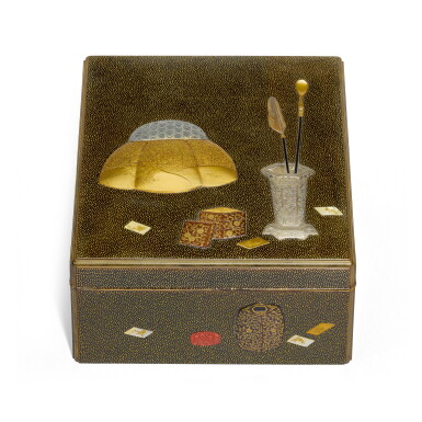 View full screen - View 1 of Lot 34. A LACQUER BOX, MEIJI PERIOD, LATE 19TH CENTURY.