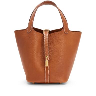 View full screen - View 1 of Lot 57. Fauve Barénia Faubourg Picotin Lock 18 Gold Hardware, 2025.