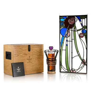 View full screen - View 1 of Lot 1. The Macallan Tree of Life in Lalique 46 Year Old 46.2 abv 1979 (1 Bottle 70cl + 1 Stained Glass Artwork).