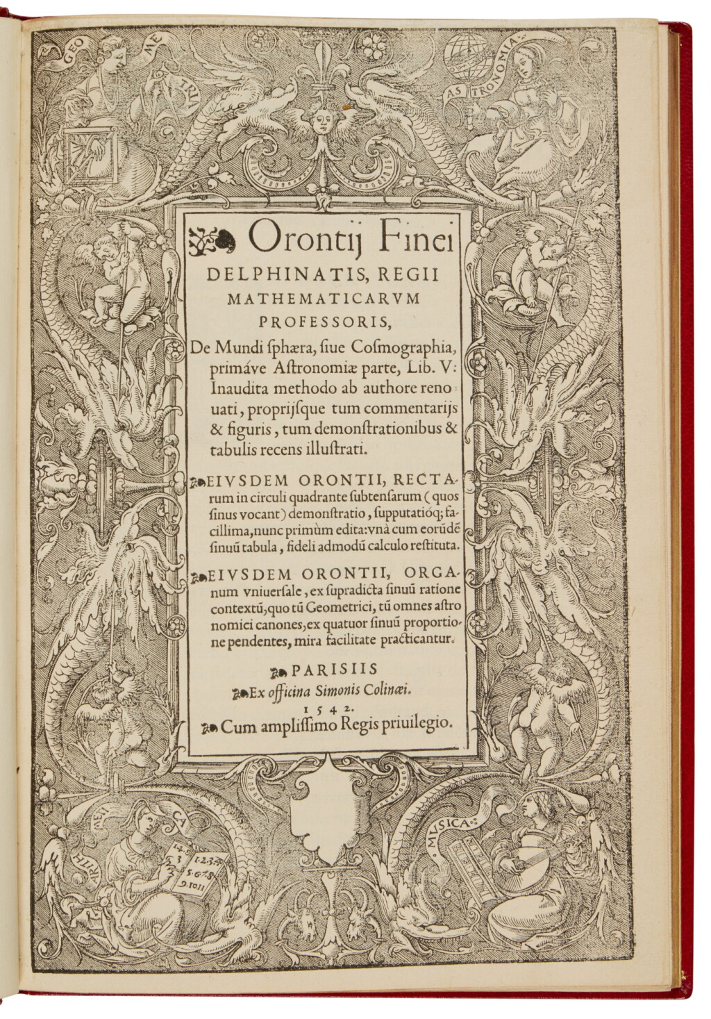 View full screen - View 1 of Lot 103. Finé, Oronce | "De mundi sphaera" — beautifully illustrated with woodcuts.