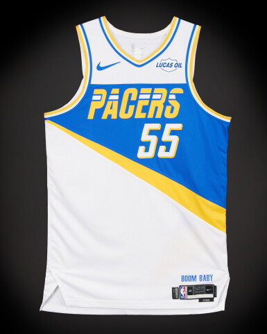 View full screen - View 1 of Lot 60. Ethan Thompson Indiana Pacers 2025-2026 Game Worn City Edition Jersey | Matched to 2 Games.