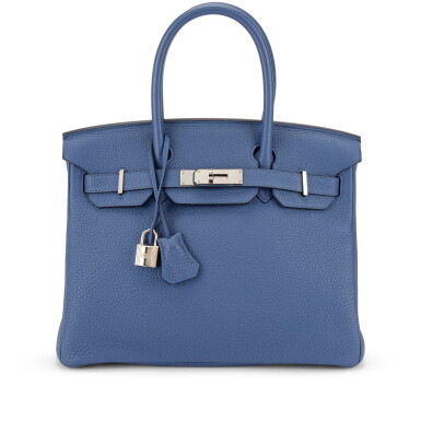 View full screen - View 1 of Lot 566. Bleu Brighton Togo Birkin 30 Palladium Hardware, 2018.