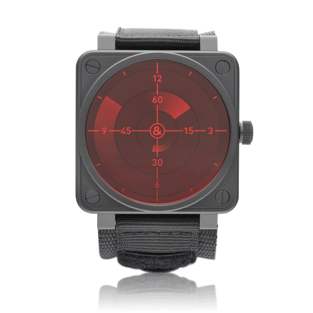 View full screen - View 1 of Lot 8165. Red Radar, Reference BR01-92-SRR | A limited edition PVD-coated stainless steel wristwatch, Circa 2014 | Red Radar 型號BR01-92-SRR | 限量版PVD塗層處理精鋼腕錶,約2014年製.