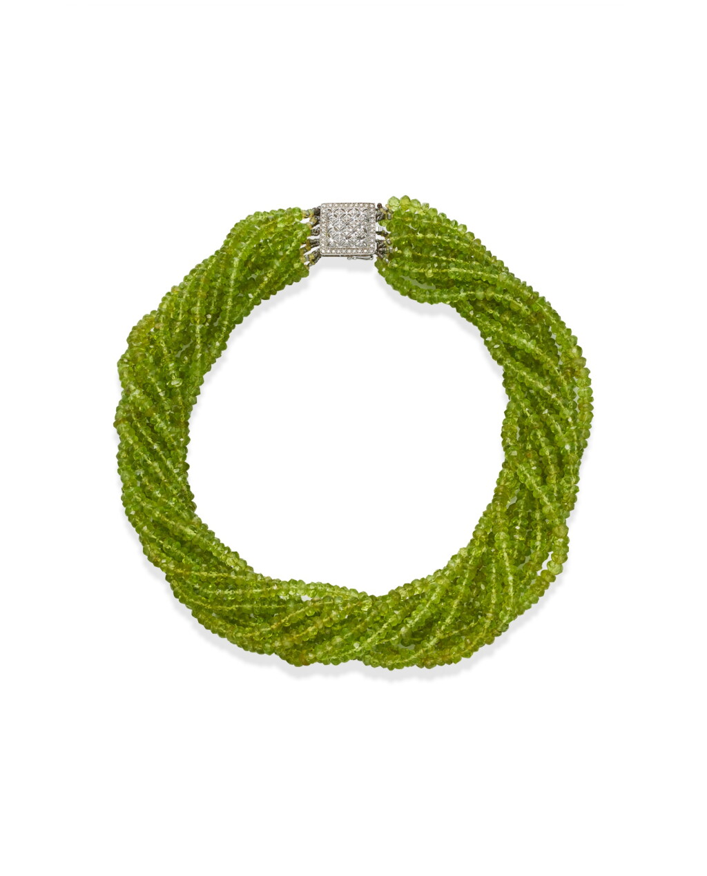 View full screen - View 1 of Lot 1841. Peridot and Diamond Necklace | 橄欖石 配 鑽石 項鏈.