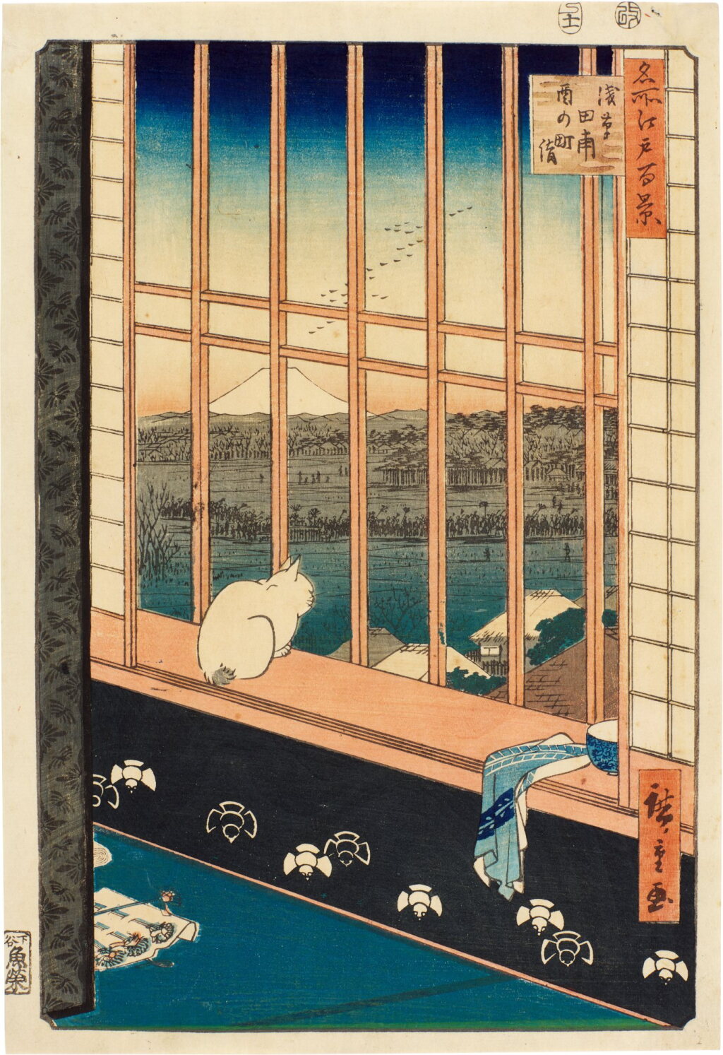 View full screen - View 1 of Lot 42. Utagawa Hiroshige (1797-1858) | Asakusa Ricefields and Torinomachi Festival (Asakusa tanbo Torinomachi mode) | Edo period, 19th century.
