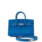 Bleu Mykonos Epsom Micro Birkin 15 Palladium Hardware, 2012