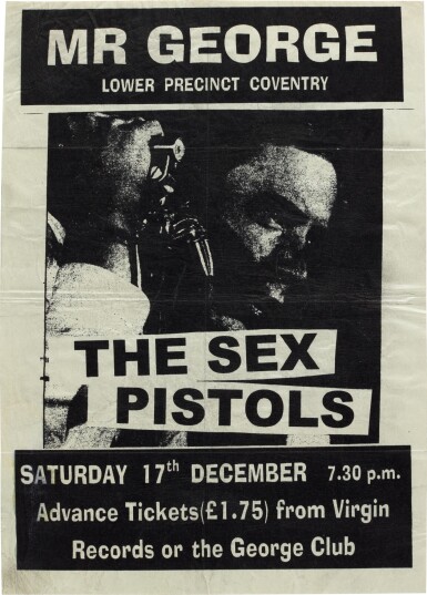 View full screen - View 1 of Lot 50. Handbill for the Never Mind the Bans tour, 17 December 1977.