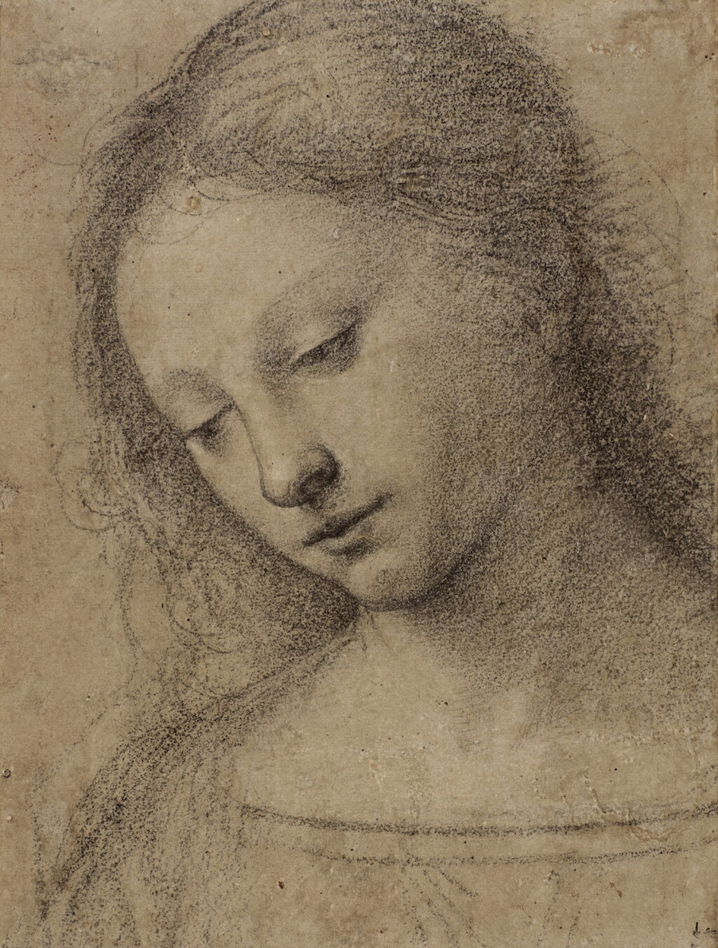 View full screen - View 1 of Lot 8. Head of a Young Woman, looking down to the left.