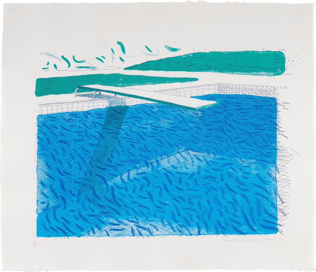 View full screen - View 1 of Lot 629. Lithographic Water Made of Lines, Crayon and Two Blue Washes.