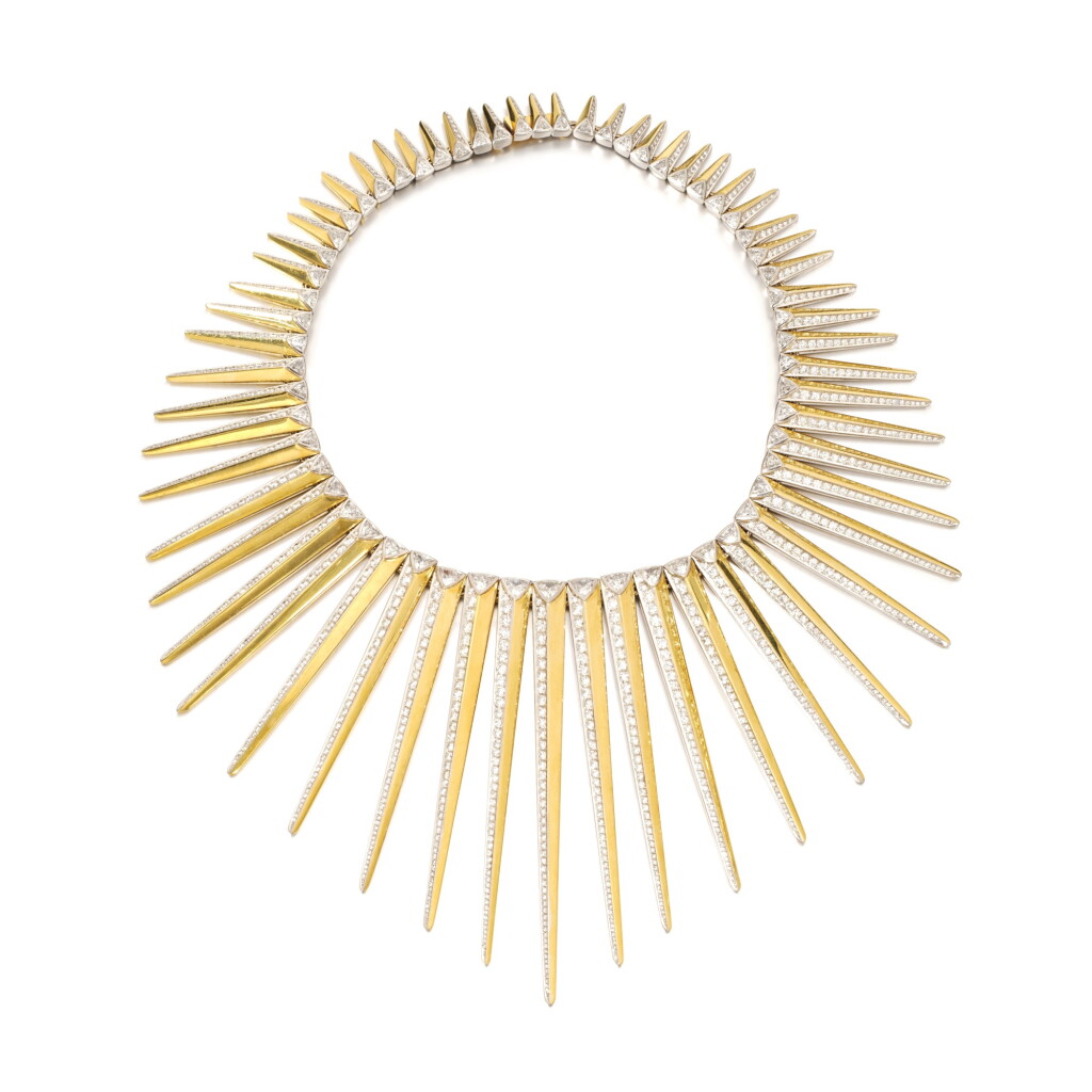 View full screen - View 1 of Lot 1001. Gold and diamond demi-parure, 1950s.