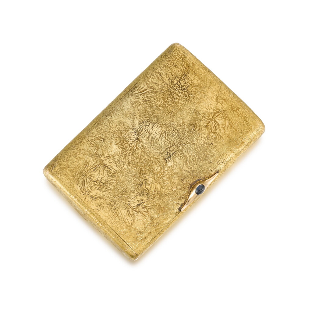View full screen - View 1 of Lot 41. A gem-set gold samorodok cigarette case, Andrei Bragin, St Petersburg, 1908-1917.