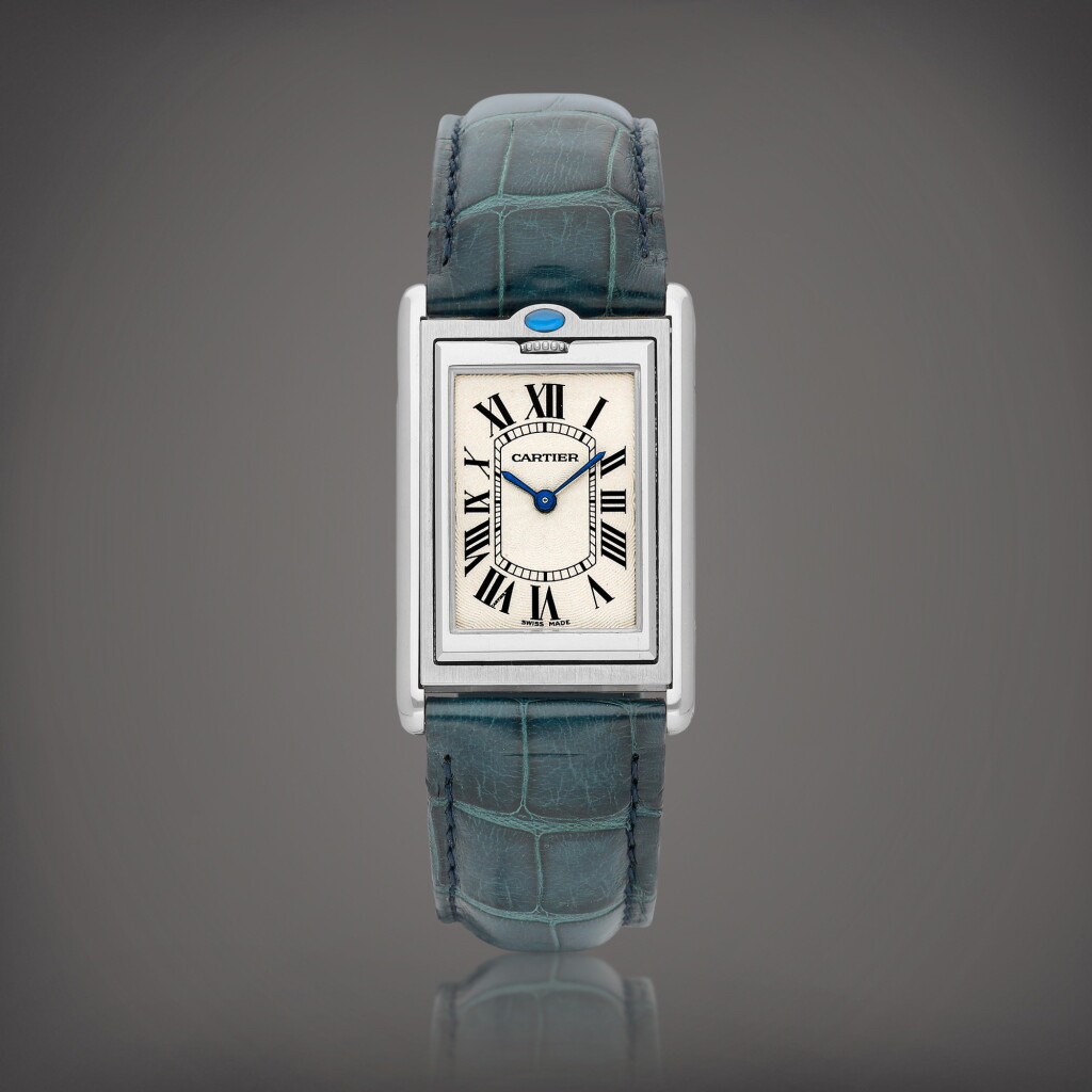 View full screen - View 1 of Lot 2206. Tank Basculante, Reference 2390 | A stainless steel reversible wristwatch, Circa 2002 | 卡地亞 | Tank Basculante 型號2390 | 精鋼可翻轉腕錶,約2002年製.