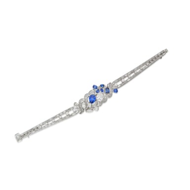 View full screen - View 1 of Lot 80. Sapphire and Diamond Bracelet.