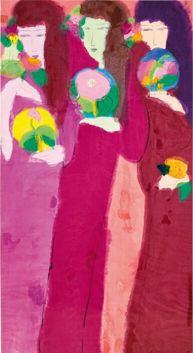 View full screen - View 1 of Lot 708. Walasse Ting 丁雄泉 | Three Geishas 三美圖.