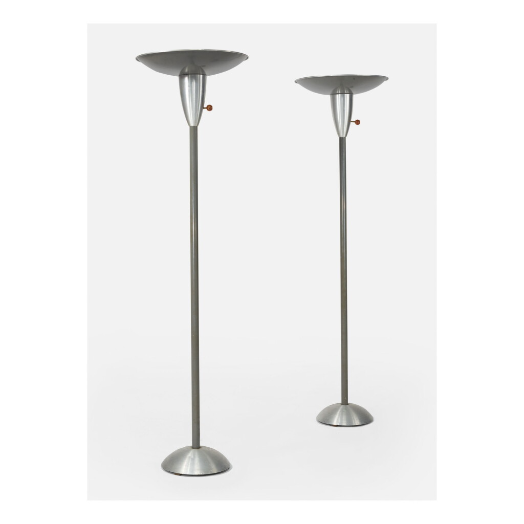 View full screen - View 1 of Lot 208. RUSSEL WRIGHT | PAIR OF REFLECTOR FLOOR LAMPS .