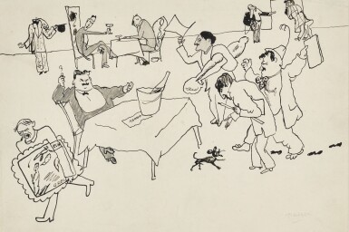 View full screen - View 1 of Lot 97. a. Les Voleurs d'art b. Homme qui pose c. Ex-libris.