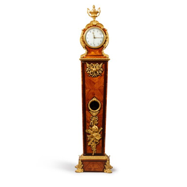 View full screen - View 1 of Lot 147. A Louis XVI tulipwood veneered and amaranth regulator, circa 1775, stamped by Balthazar Lieutaud.