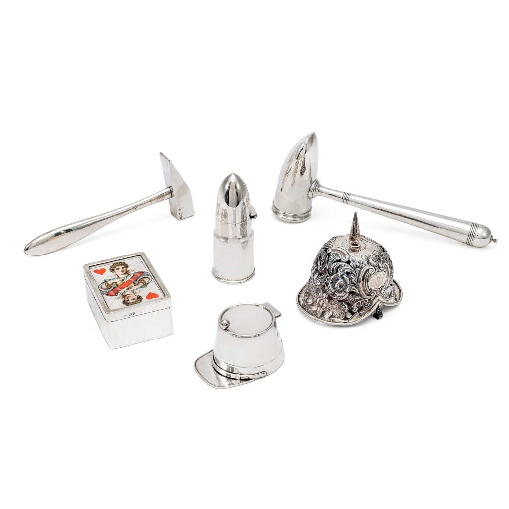 View full screen - View 1 of Lot 1042. A Group of English Silver Novelties, Birmingham, Circa 1900 .