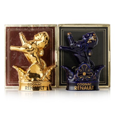 View full screen - View 1 of Lot 6418. Renault Cognac XO and Extra Ceramic Bottle 40.0 abv NV (2 BT70).
