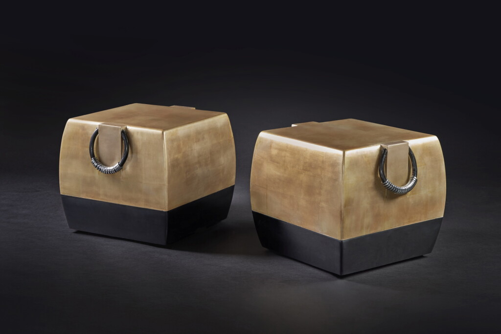 View full screen - View 1 of Lot 10. Unique Pair of Stools for Jeanne Tachard.