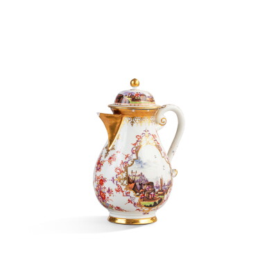 View full screen - View 1 of Lot 525. A Meissen porcelain coffee pot and cover, circa 1730.